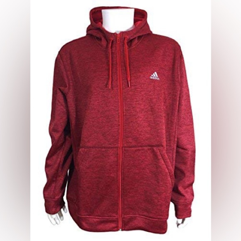 NEW Adidas Red Men's Team Issue Climawarm Full-Zip Hoodie
